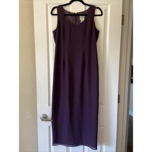 Vintage VTG R&M Richards Karen Kwong Eggplant Purple Sleeveless Dress 8P Petites